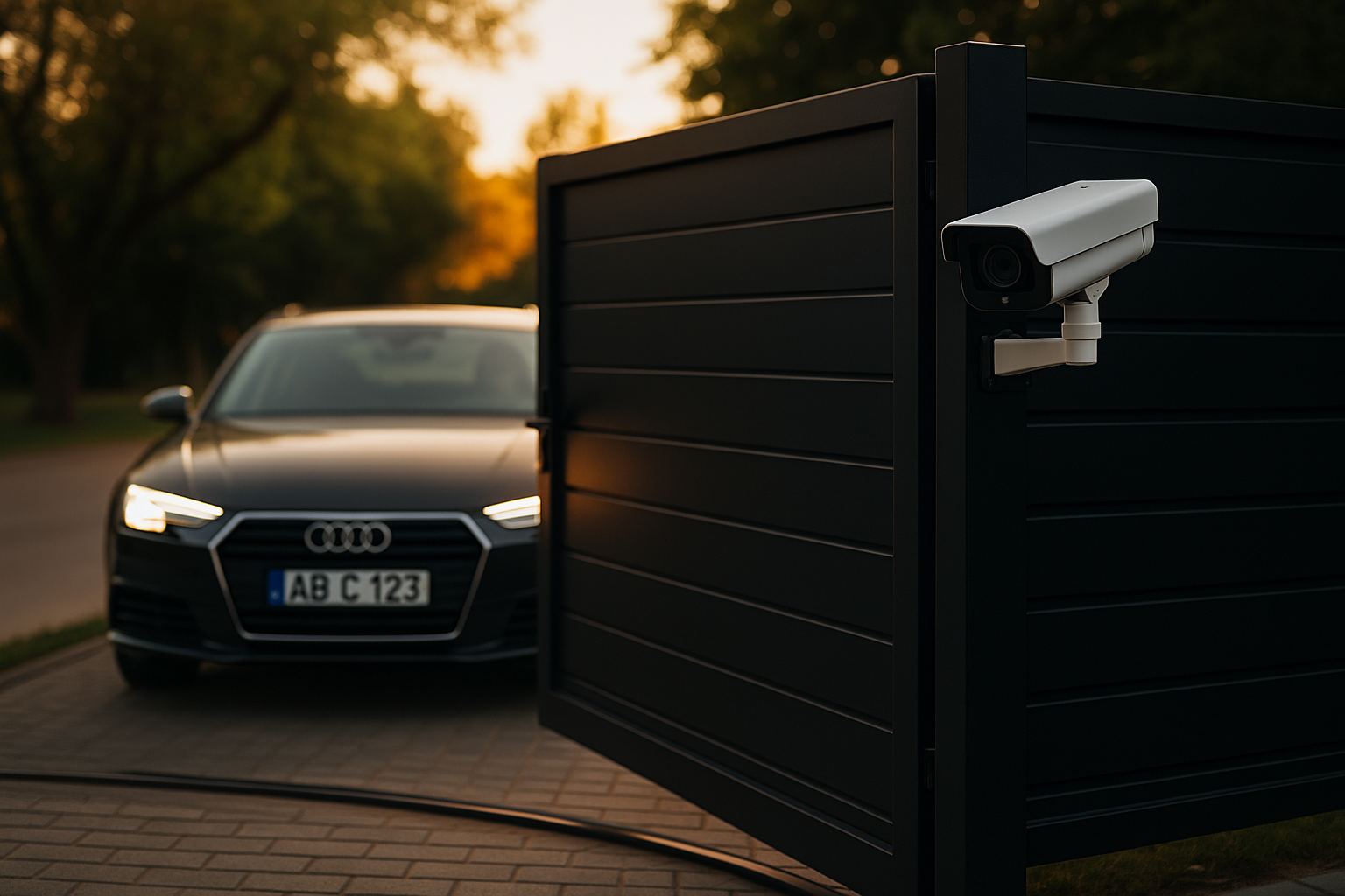 Gate opening with ANPR camera capturing vehicle plate